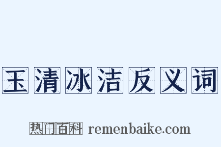 玉清冰洁反义词是什么意思的图片
